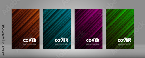 Cover А4, gradient on a black background. Vector collection of colorful gradien modern abstract banners on black background, lux background. . Rainbow Gradient Set. Color Background. Mash gradient. 