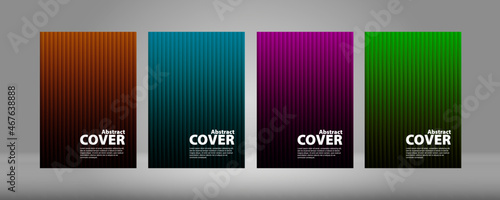 Cover А4, gradient on a black background. Vector collection of colorful gradien modern abstract banners on black background, lux background. . Rainbow Gradient Set. Color Background. Mash gradient. 