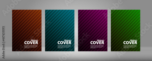 Cover А4, gradient on a black background. Vector collection of colorful gradien modern abstract banners on black background, lux background. . Rainbow Gradient Set. Color Background. Mash gradient. 
