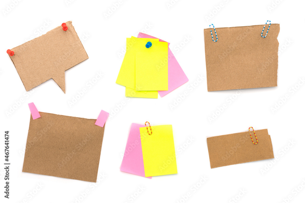 Collection of memo pads or speech bubbles, isolated on white background Collection of memo pads or speech bubbles, isolated on white background