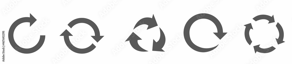 Reload arrow set. Rotation arrows vector Reload arrow set. Rotation arrows vector