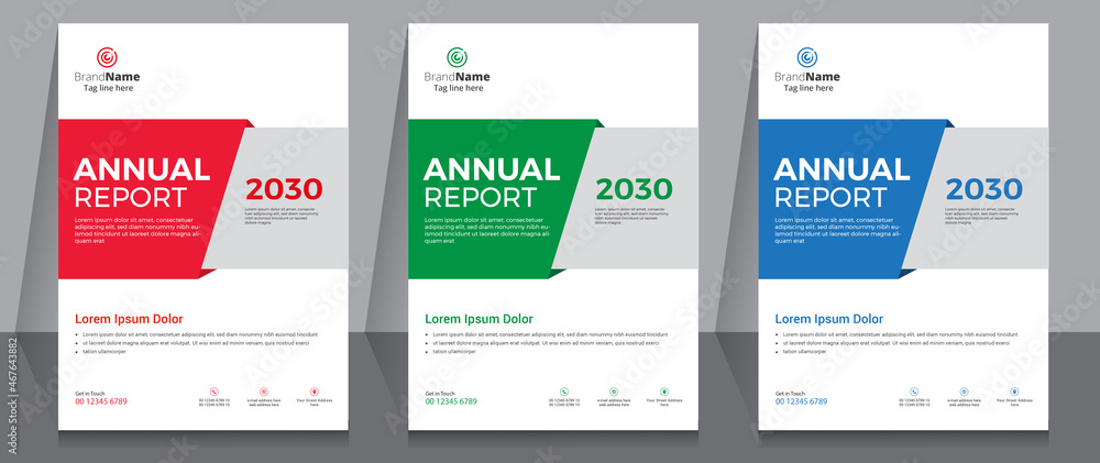 Annual Report Corporate Brochure Cover Template Layout Design.