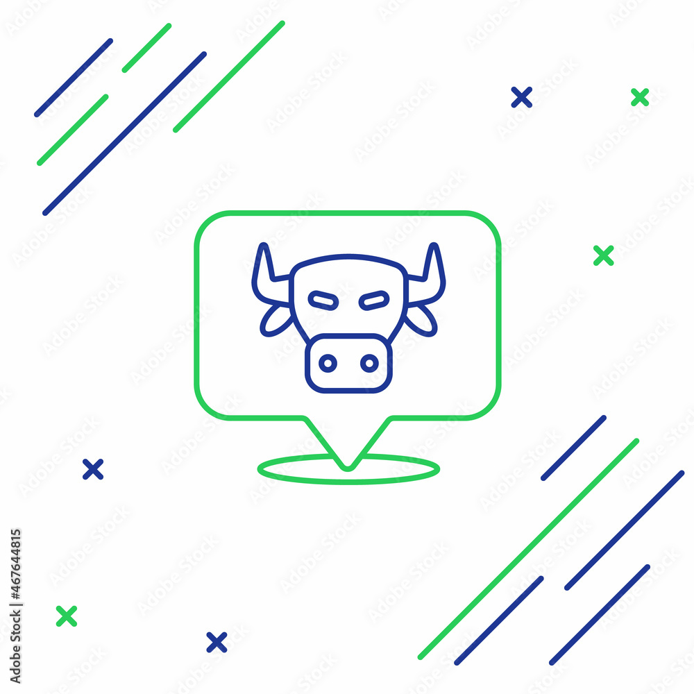 Obraz premium Line Cow head icon isolated on white background. Colorful outline concept. Vector