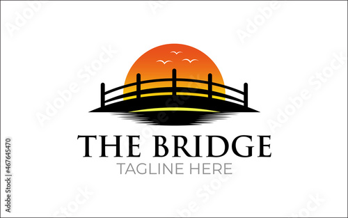 Illustration graphic vector of the bridge concept logo design template-06