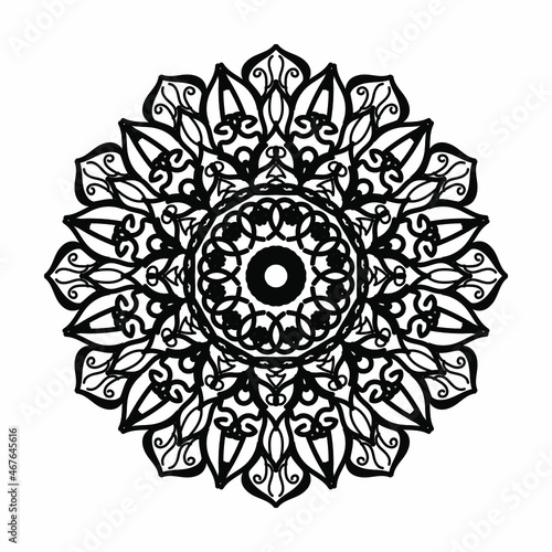 Mandala pattern black and white good mood
