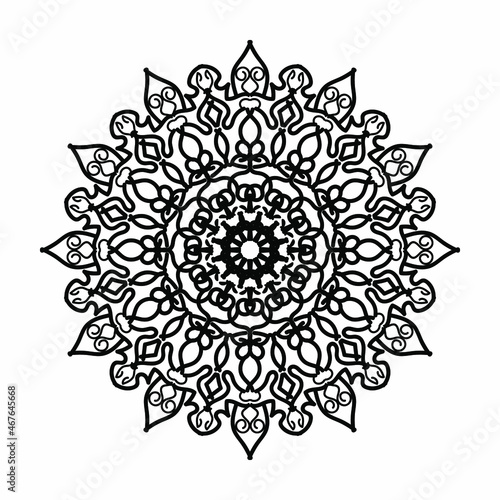 Mandala pattern black and white good mood