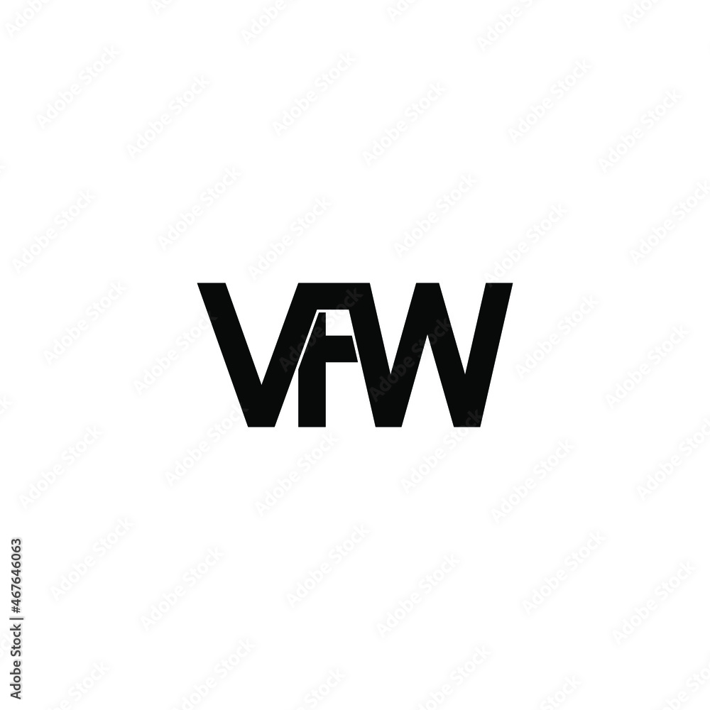 vfw initial letter monogram logo design