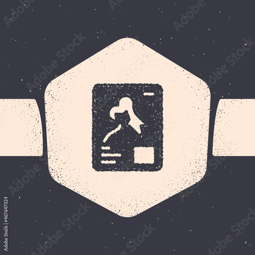 Grunge X-ray shots icon isolated on grey background. Monochrome vintage drawing. Vector