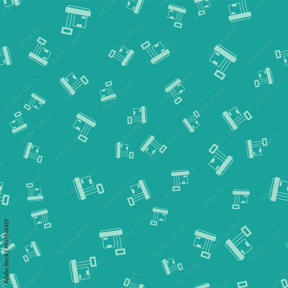 Green Scale with cardboard box icon isolated seamless pattern on green background. Logistic and delivery. Weight of delivery package on a scale. Vector Green Scale with cardboard box icon isolated seamless pattern on green background. Logistic and delivery. Weight of delivery package on a scale. Vector