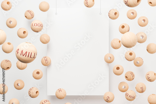 Christmas lottery balls 3D illustration