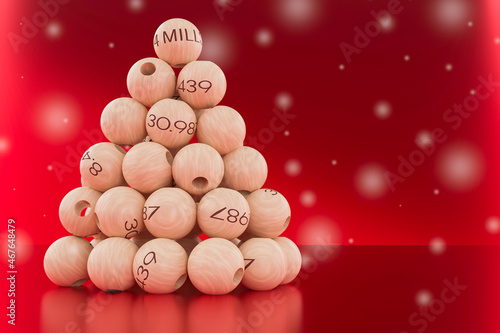 Christmas lottery balls 3D illustration