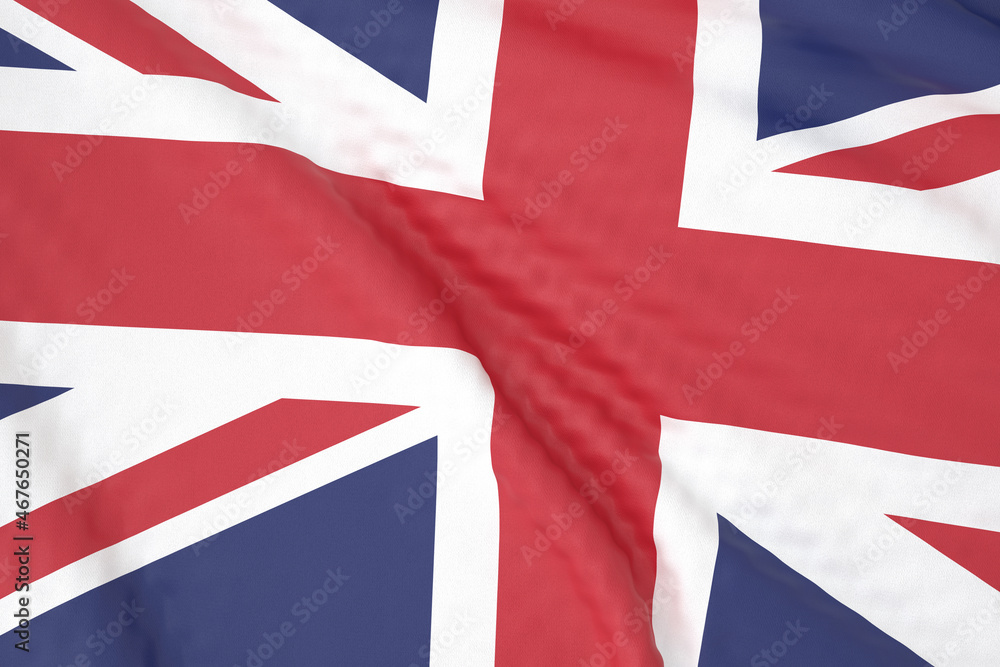 United Kingdom national flag close up. 3D rendering. 3D illustration. United Kingdom national flag close up. 3D rendering. 3D illustration.