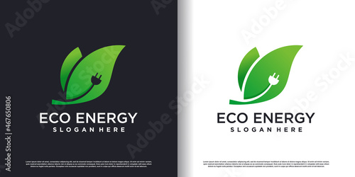 Eco energy logo template with creative style Premium Vector