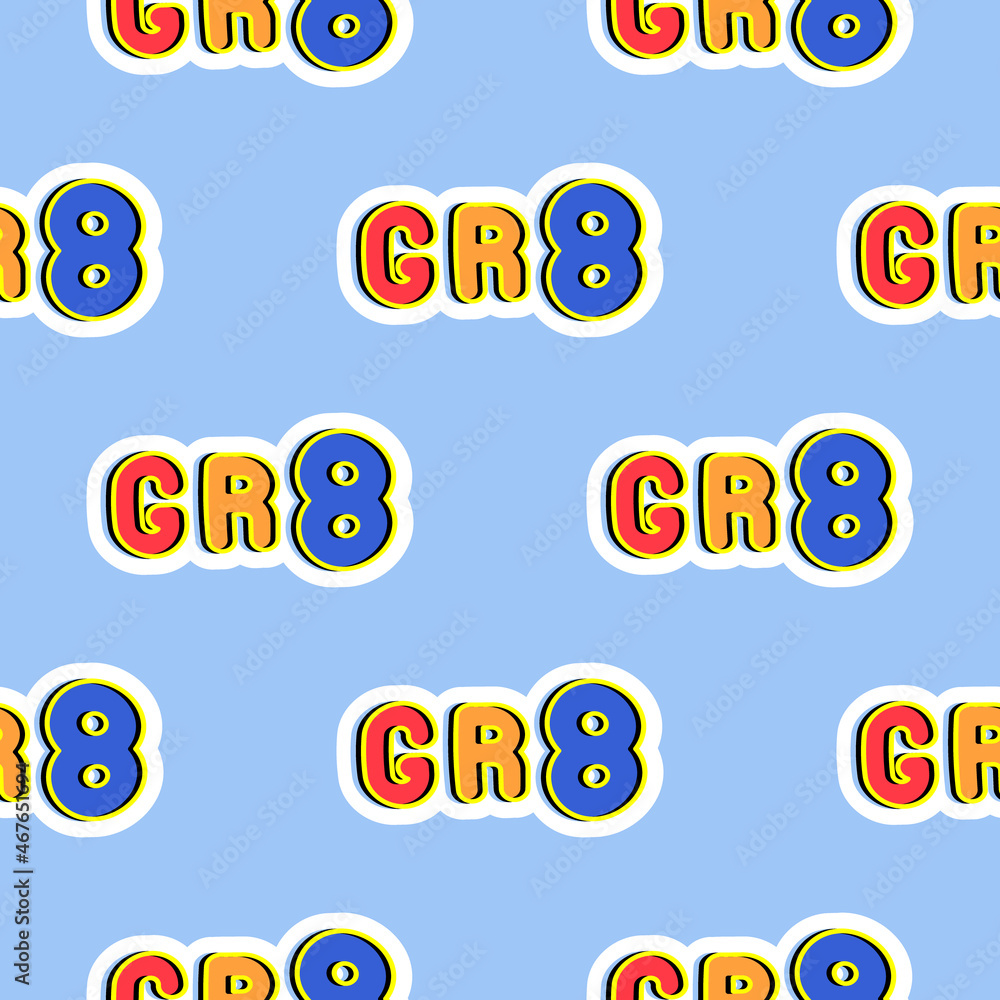 Seamless pattern with words “Gr8