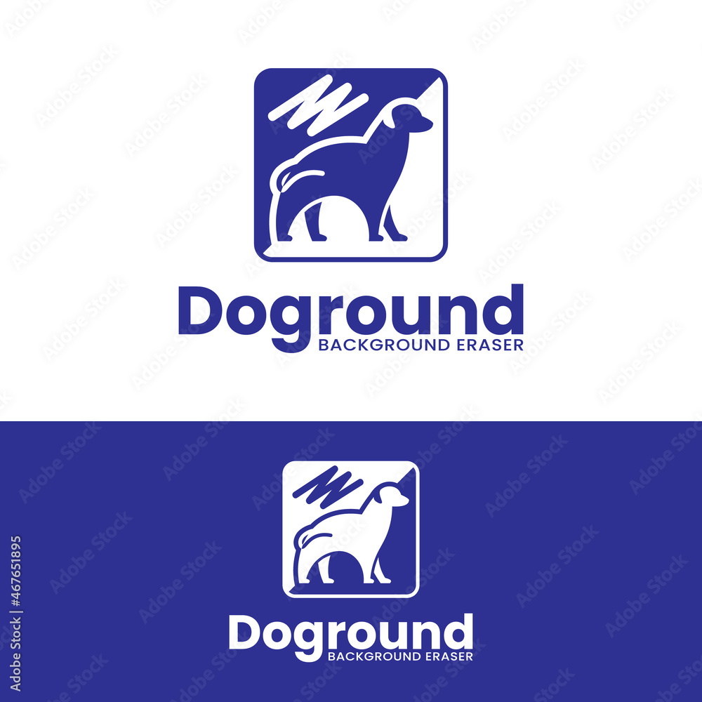 Dog Animal Background Eraser Remover Logo Design Template. Suitable for  Remove Background Eraser Application Website Brand Business Company in  Simple Flat Logo Design. Stock Vector | Adobe Stock