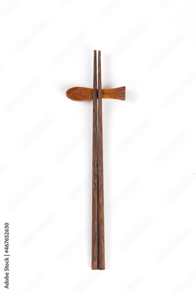 top view of wooden chopsticks isolated on white background top view of wooden chopsticks isolated on white background