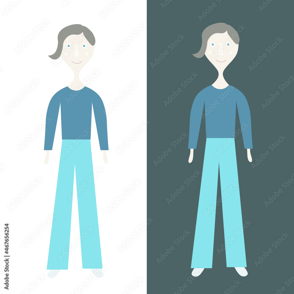Man flat design stock vector illustration on white, on black for web, for print Man flat design stock vector illustration on white, on black for web, for print