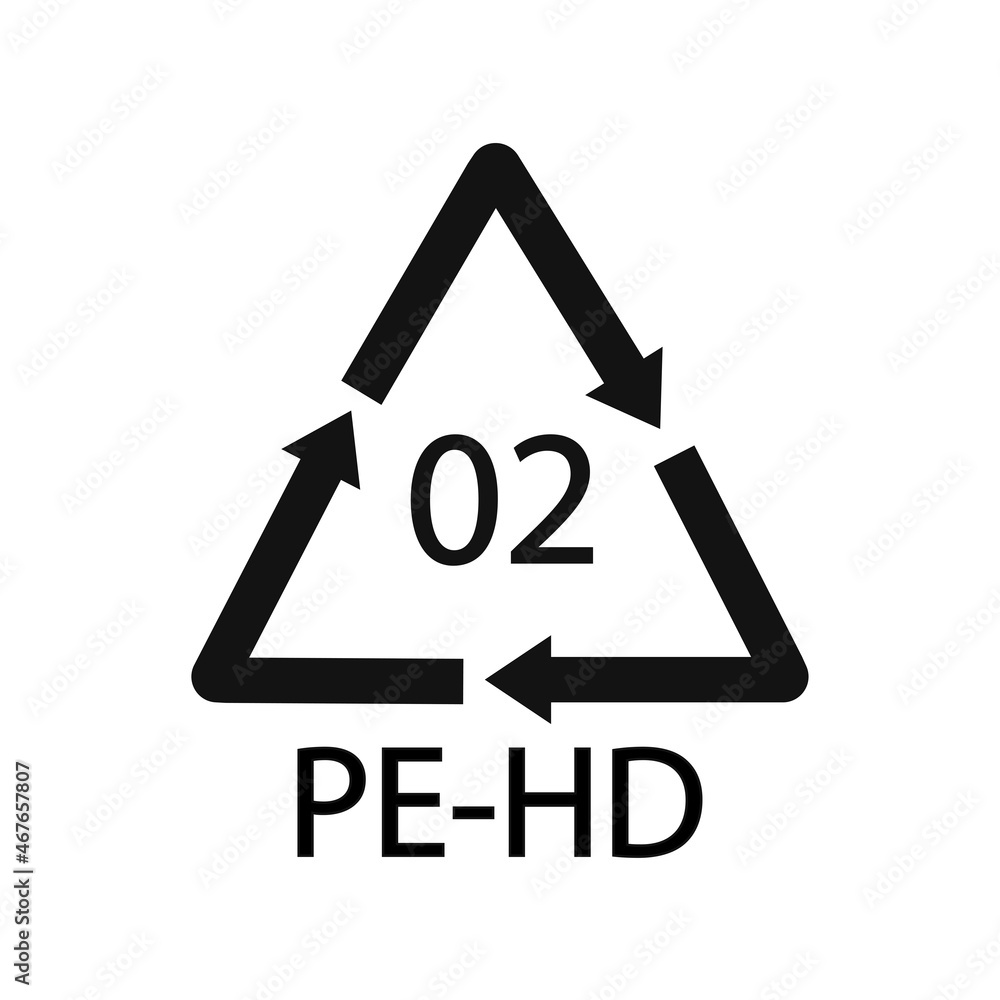 High-density Polyethylene 02 PE-HD Icon Symbol High-density Polyethylene 02 PE-HD Icon Symbol