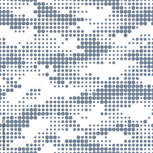 Seamless camouflage pattern. Repeating digital dotted camo military texture background. Abstract modern fabric textile ornament. Vector illustration.