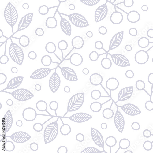 Seamless pattern with winter berries