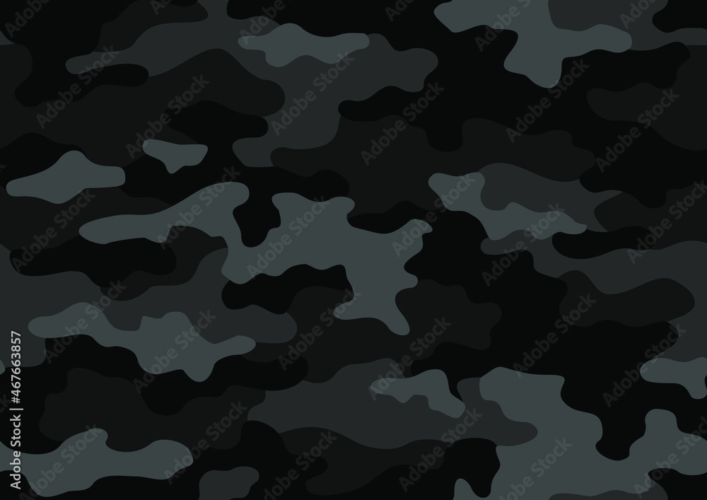 Camouflage texture seamless pattern. Abstract modern military camo ornament for fabric and fashion textile print. Vector background. - obrazy, fototapety, plakaty 