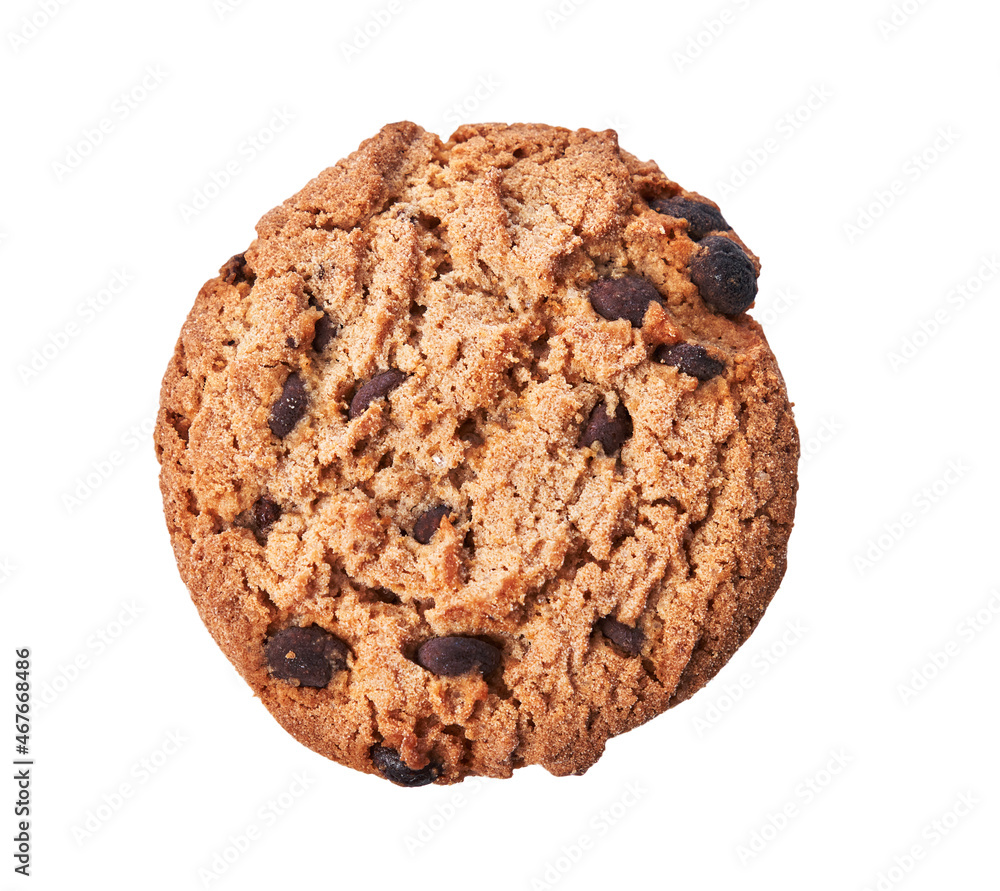 Fototapeta premium Delicious chocolate cookie isolated on a white background
