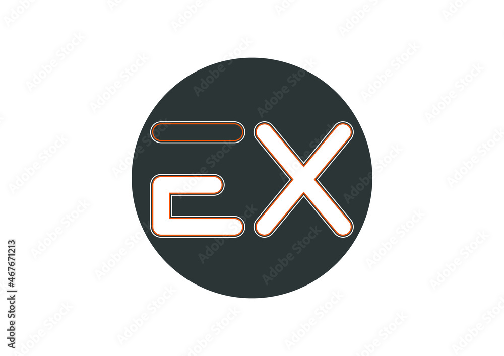 Obraz premium EX letter logo and icon design template