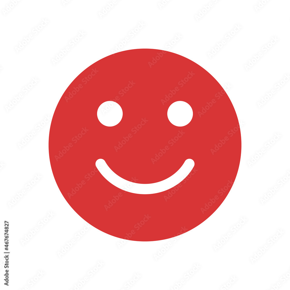 Fototapeta premium Smile face vector icon. Red symbol
