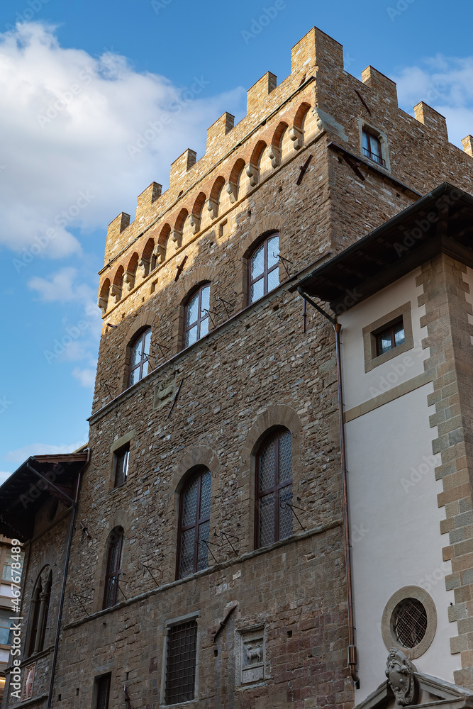 The oldest public building in Florence in Tuscany. Palazzo Bargello in Florence