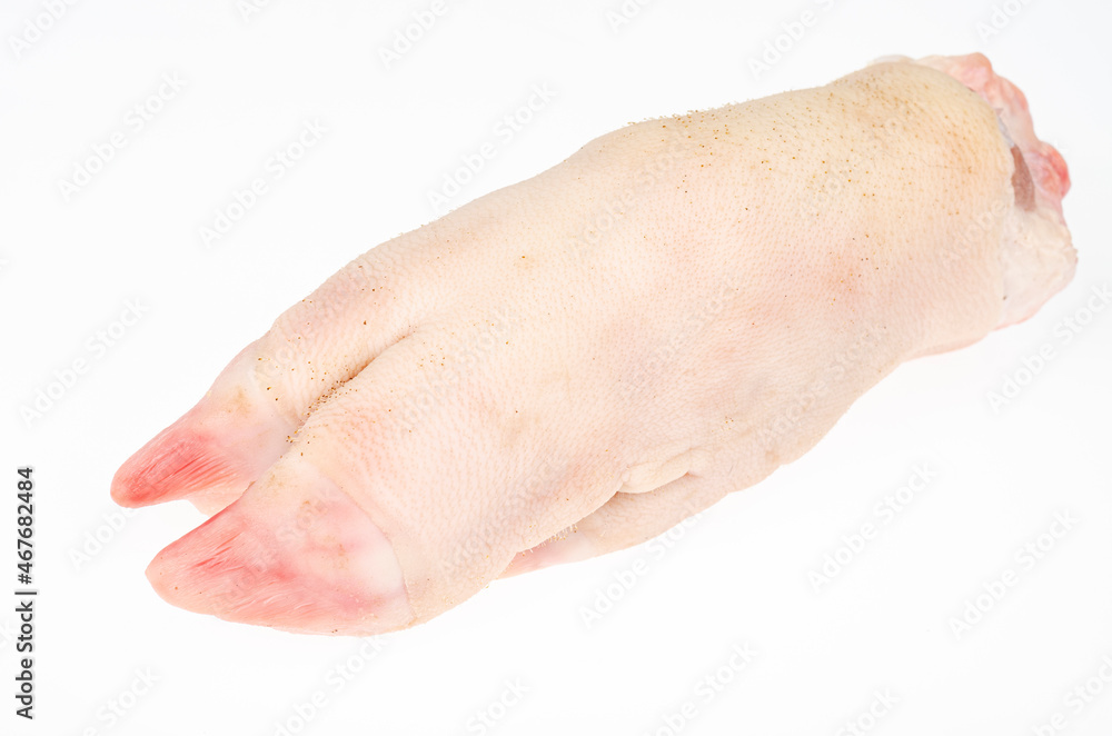 Two raw pork legs for cooking isolated on white background. Studio Photo Two raw pork legs for cooking isolated on white background. Studio Photo