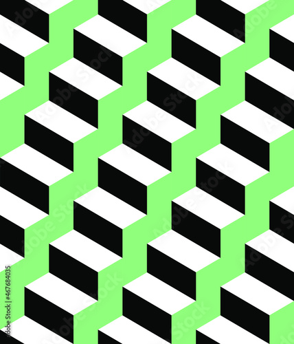 seamless pattern isometric staircase optical illusion © Yuliya Khruslova