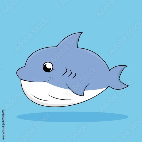 Illustration vector design of shark cute animal cartoon