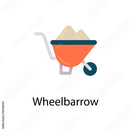 Wheelbarrow vector Flat Icon Design illustration. Construction Symbol on White background EPS 10 File
