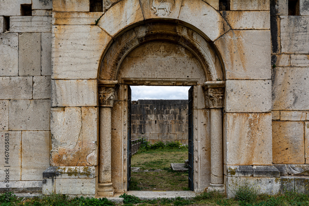 The ruins of a medieval gothic Abbey of the Most Holy Trinity remained unfinished, in the Basilicata region. The ruins of a medieval gothic Abbey of the Most Holy Trinity remained unfinished, in the Basilicata region.