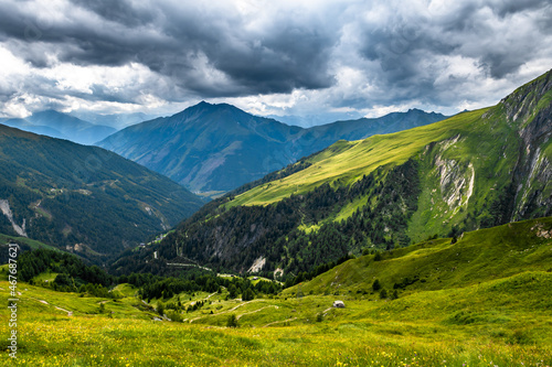Alpine Landscape With Mountain Peaks And View To Village Kals On Famous Peak Grossglockner In Austria