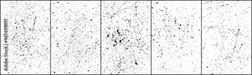 Wallpaper Mural Set of black blobs isolated on white. Ink splash. Brushes droplets. Grainy texture background. Digitally generated image. Vector illustration, EPS 10. Torontodigital.ca