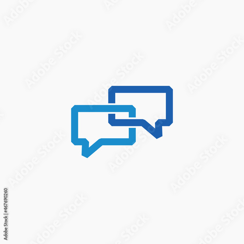 Minimalist Modern Communication Chat Chatting Dialogue Message Discussion icon logo design