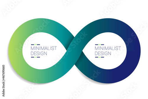 Infinity arrows infographic. 2 step options template, scheme, diagram, chart.