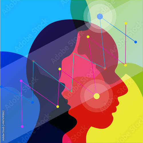 People, human concept. Abstract color background. Vector ilustration.