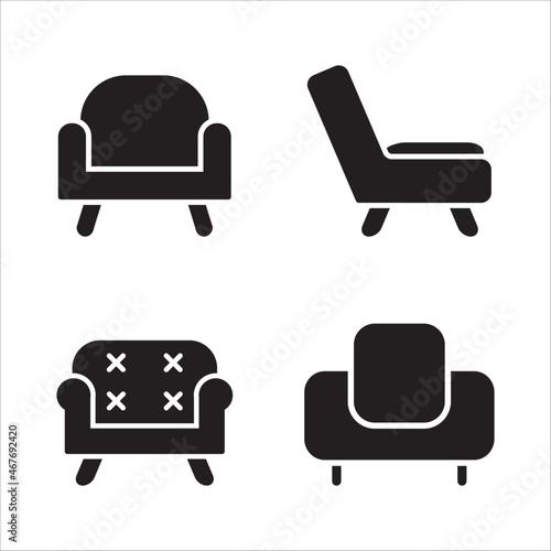 Armchair Icon Design Vector Template Illustration