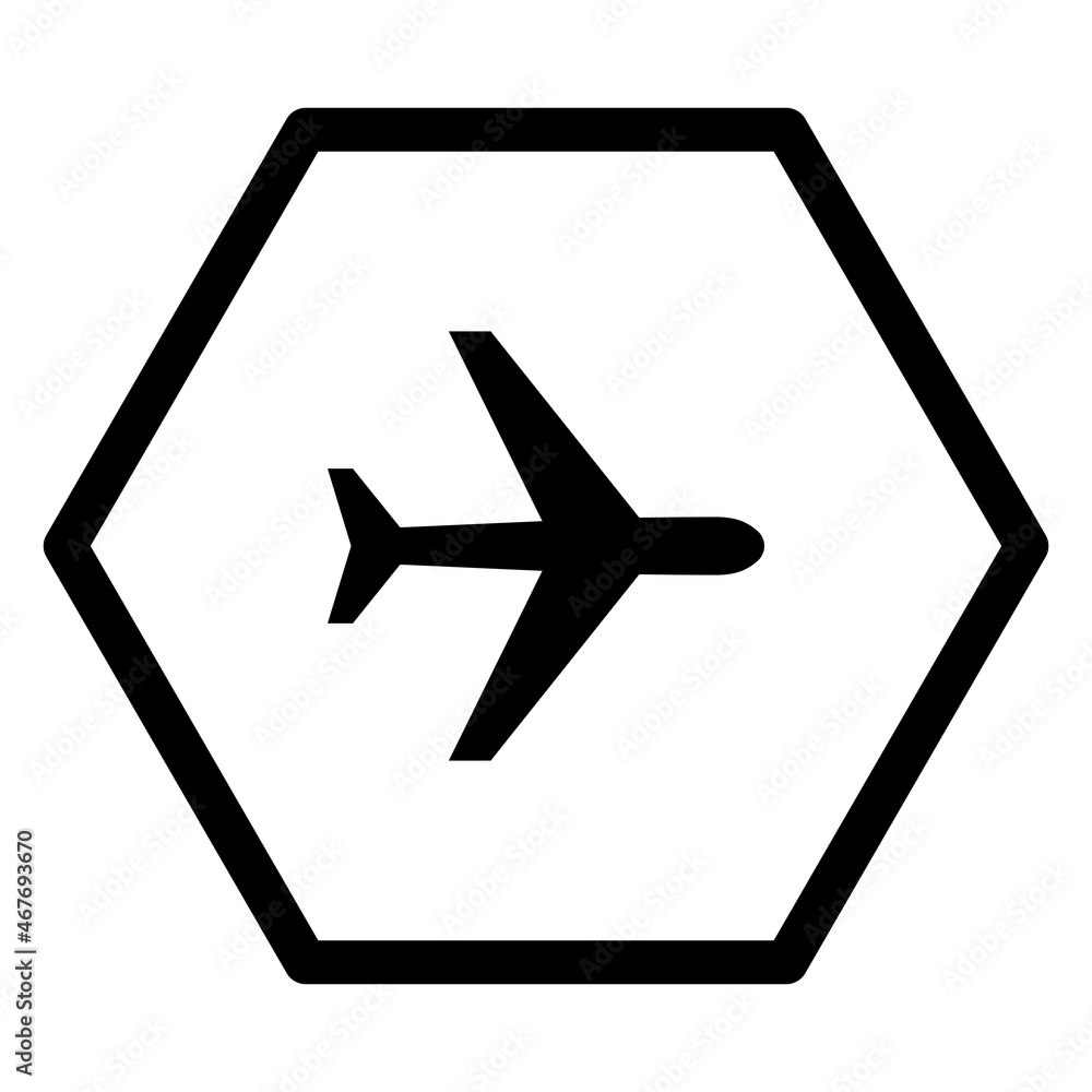 Fototapeta premium Flugzeug und Sechseck
