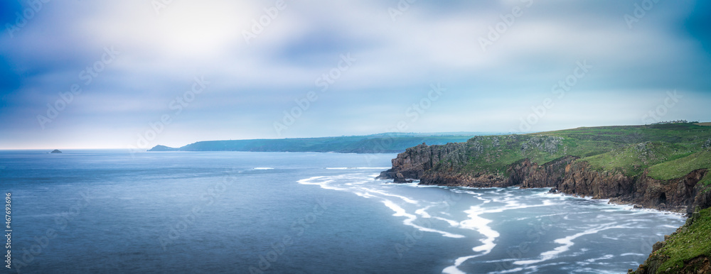 Boscaswell Cliff at the coast of Cornwall. United Kingdom Boscaswell Cliff at the coast of Cornwall. United Kingdom