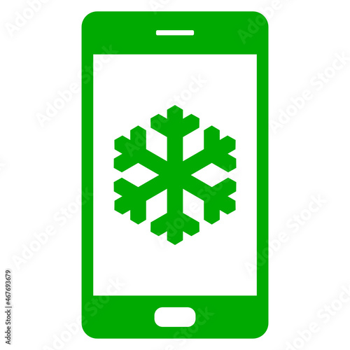 Schneeflocke und Smartphone