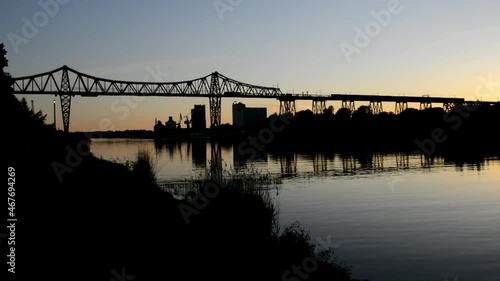 Rendsburger eisenbahnhochbrücke über dem Nord-Ostsee-Kanal  photo