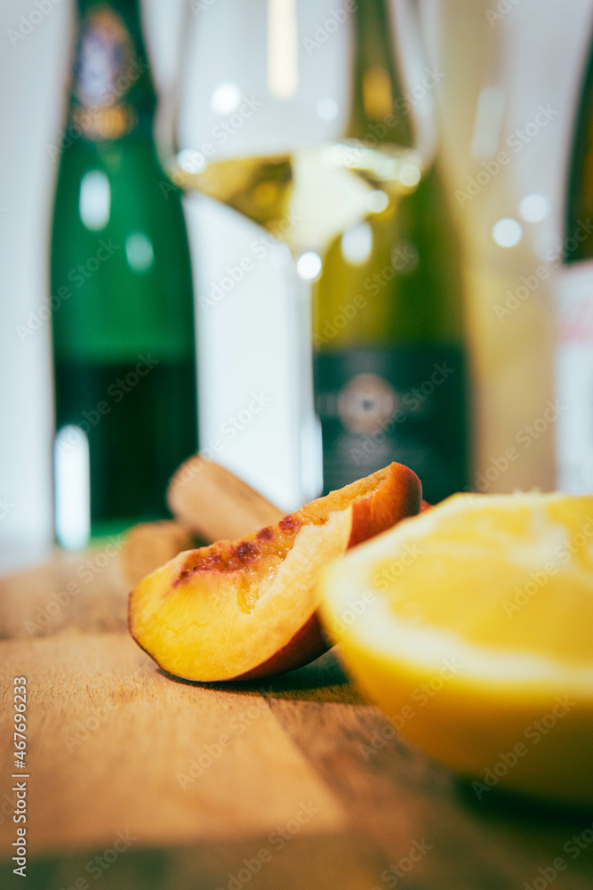 fruits and wine on a wooden board fruits and wine on a wooden board