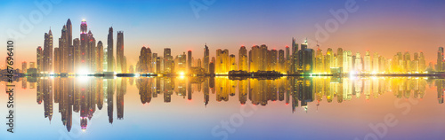Dubai Marina panorama at dawn. United Arab Emirates © Pawel Pajor