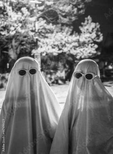 People dressed as ghosts