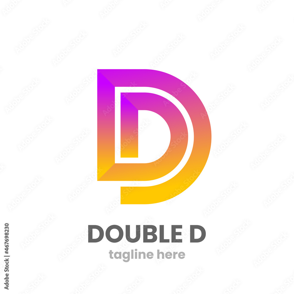 Double D logo design template. Abstract letter D. Modern vector emblem. Stock vector illustration. Double D logo design template. Abstract letter D. Modern vector emblem. Stock vector illustration.