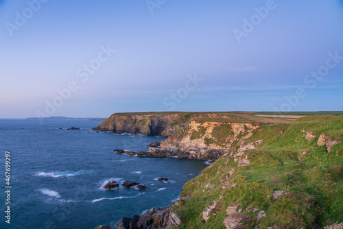 Mutton Cove cliffs at sunset in Cornwall. United Kingdom © Pawel Pajor
