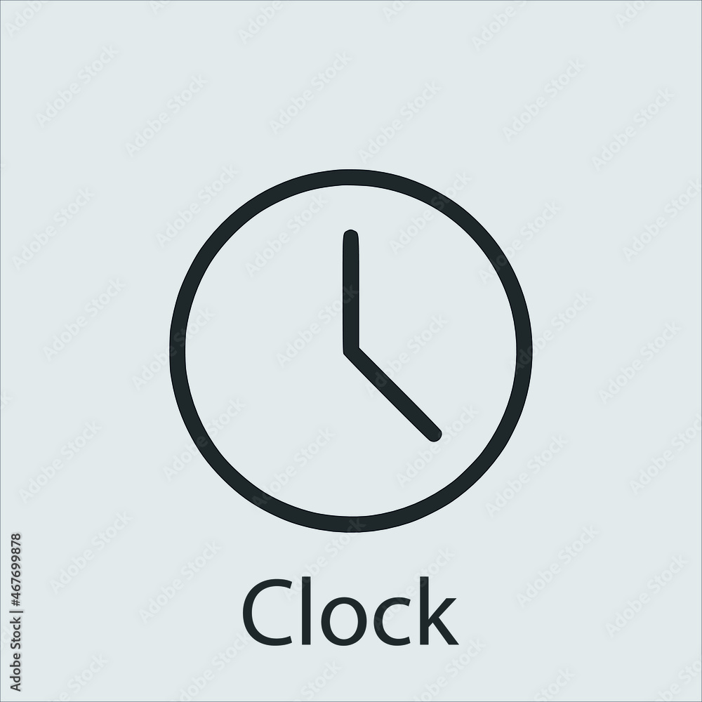 clock icon vector icon.Editable stroke.linear style sign for use web design and mobile apps,logo.Symbol illustration.Pixel vector graphics - Vector clock icon vector icon.Editable stroke.linear style sign for use web design and mobile apps,logo.Symbol illustration.Pixel vector graphics - Vector